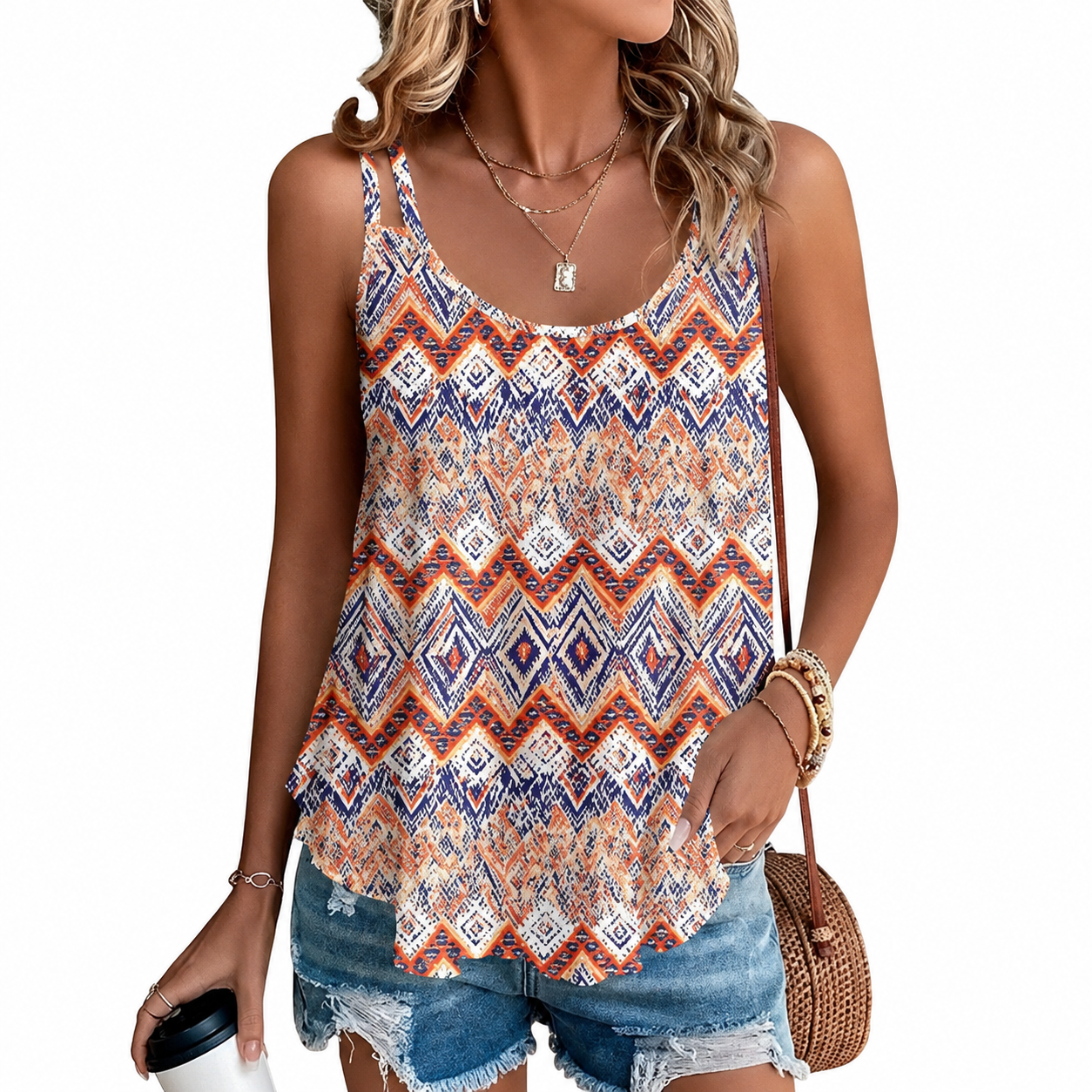 Women's Lightweight Spaghetti Strap Tank Top | Loose Fit Scoop Neck Summer Beach Cami